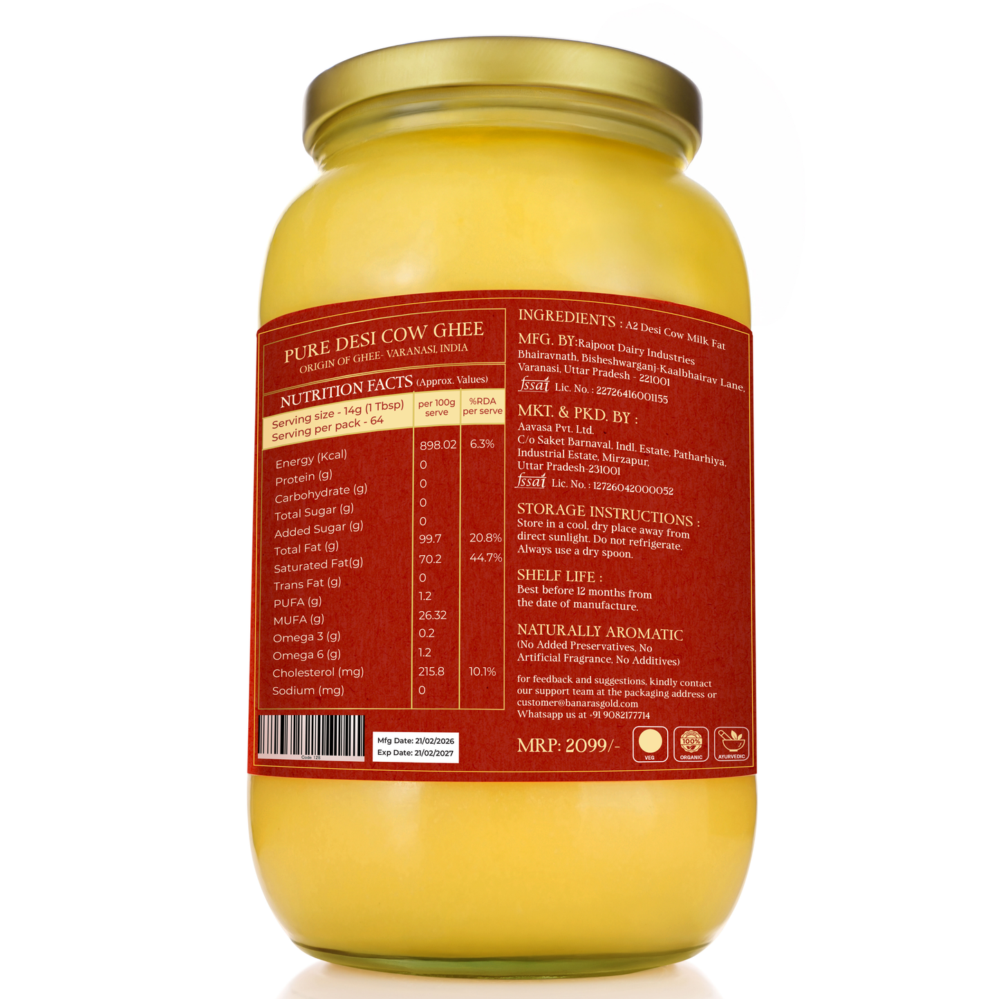 A2 Cow Ghee - 1L