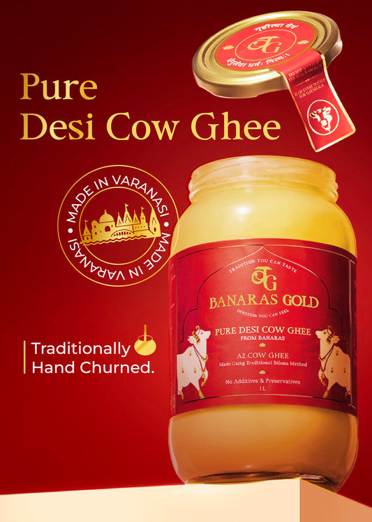 Banaras Gold A2 Pure Desi Cow Ghee From Banaras - 1L