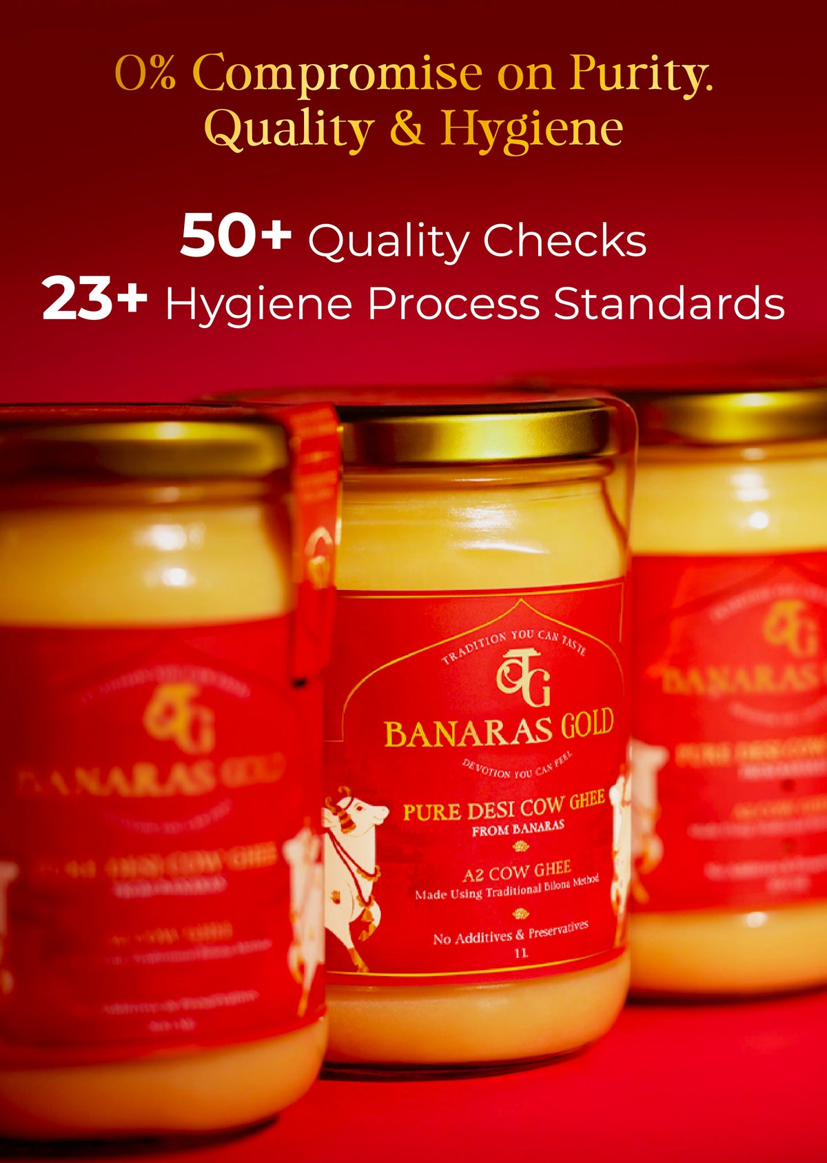 Banaras Gold A2 Pure Desi Cow Ghee From Banaras - 1L