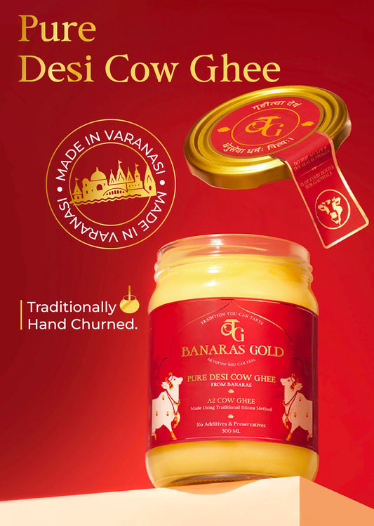 Banaras Gold A2 Pure Desi Cow Ghee From Banaras - 500 ml
