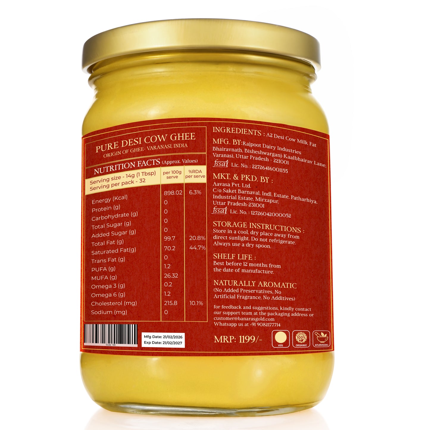 A2 Cow Ghee - 500ml